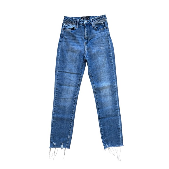Just Black Denim - Just Black Denim Skinny Raw Hem Ankle Jeans